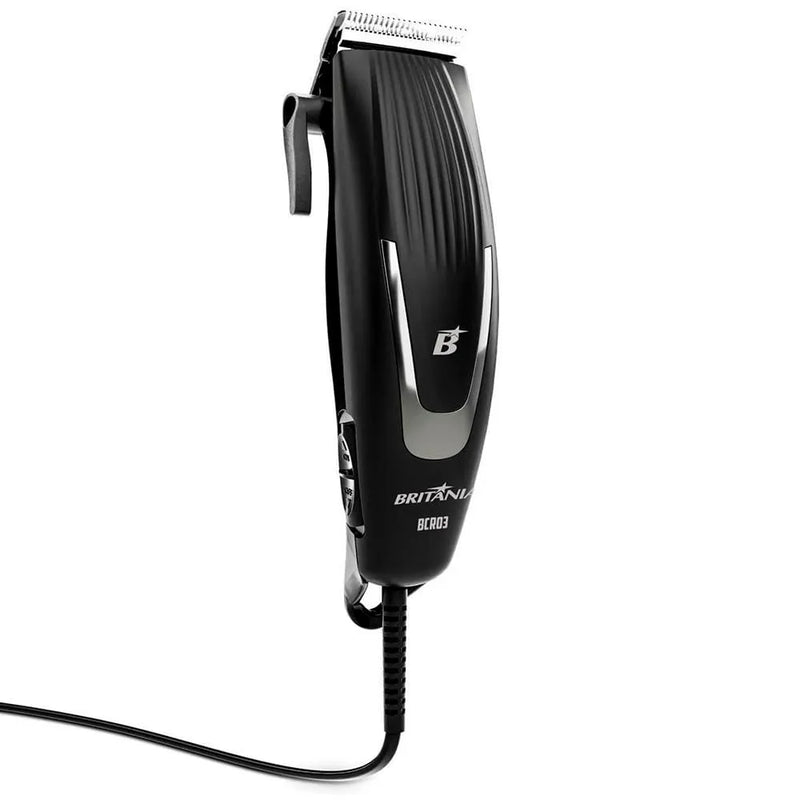 Máquina de Cortar Cabelo Britânia BCR03 18W com 9 acessórios - Preto 110V