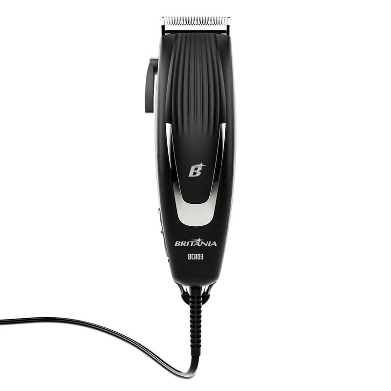 Máquina de Cortar Cabelo Britânia BCR03 18W com 9 acessórios - Preto 110V