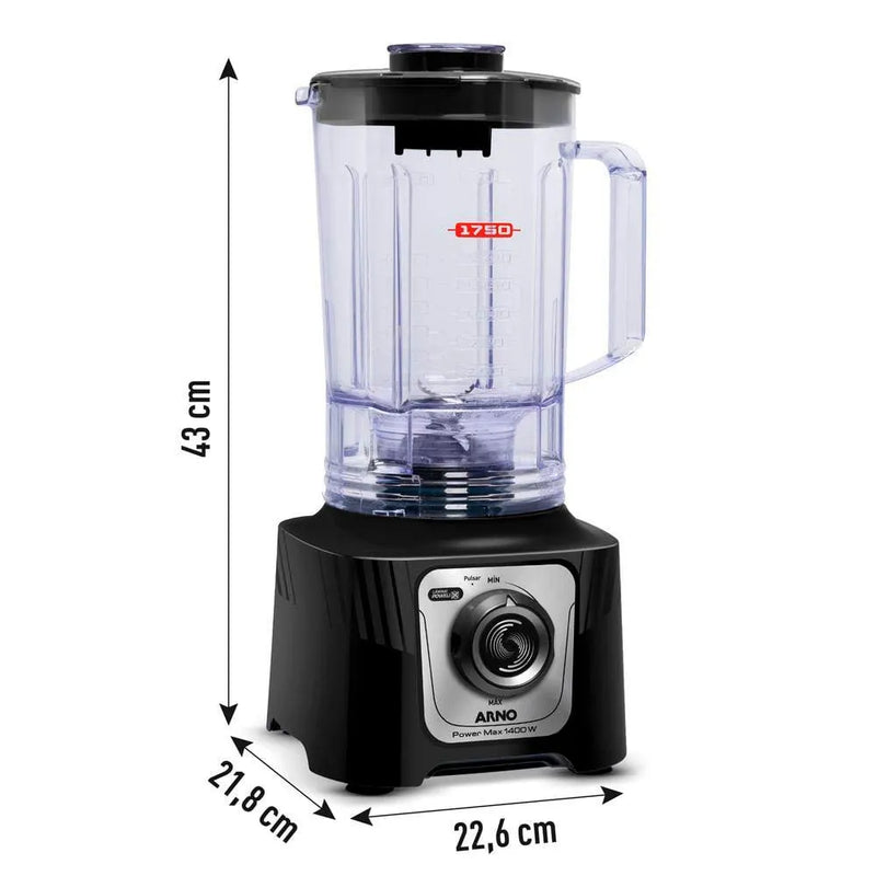 Liquidificador Arno Power Max LN65 Comfort Control 15 Velocidades 1400W - Preto 220V