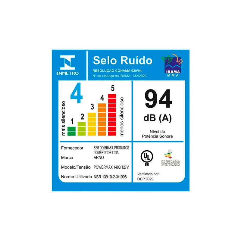 Liquidificador Arno Power Max LN65 Comfort Control 15 Velocidades 1400W - Preto 220V