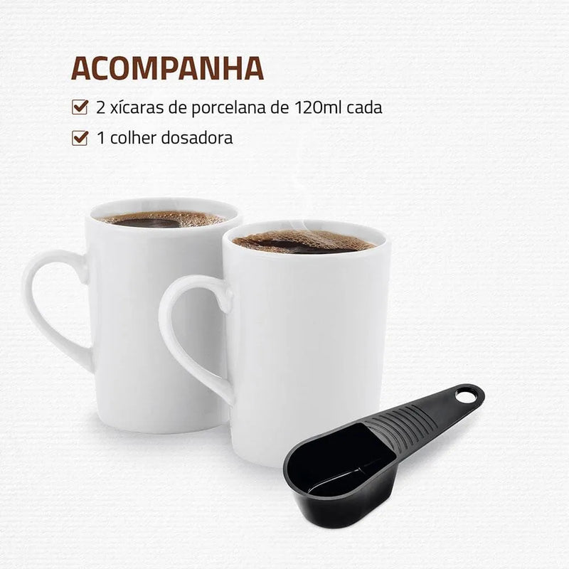 Cafeteira Elétrica Mondial Smart Coffee C-42 com 2 Xícaras - Vermelha 220v