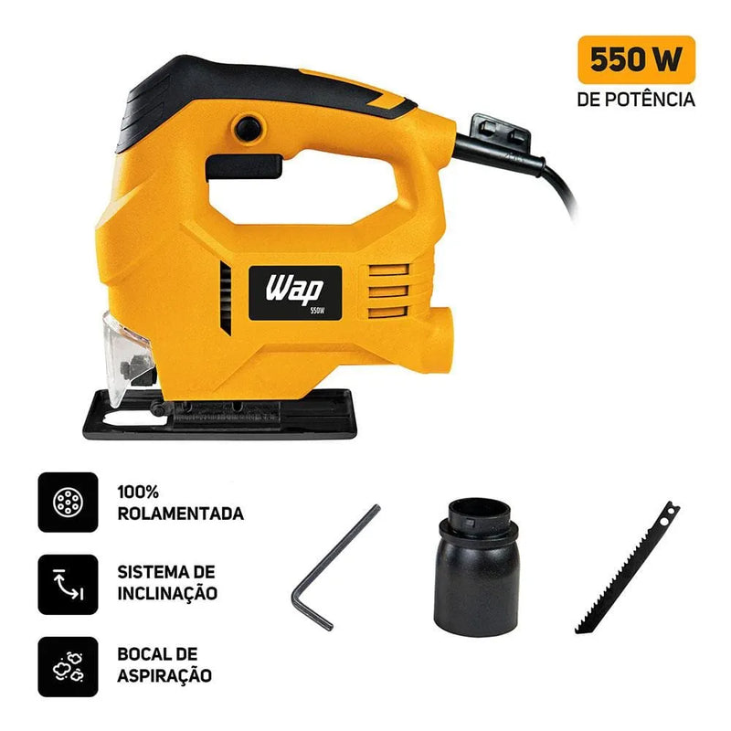 Serra Tico-Tico Wap ESTT 550 Rolamentada 550 W com Lâmina de Corte 110v