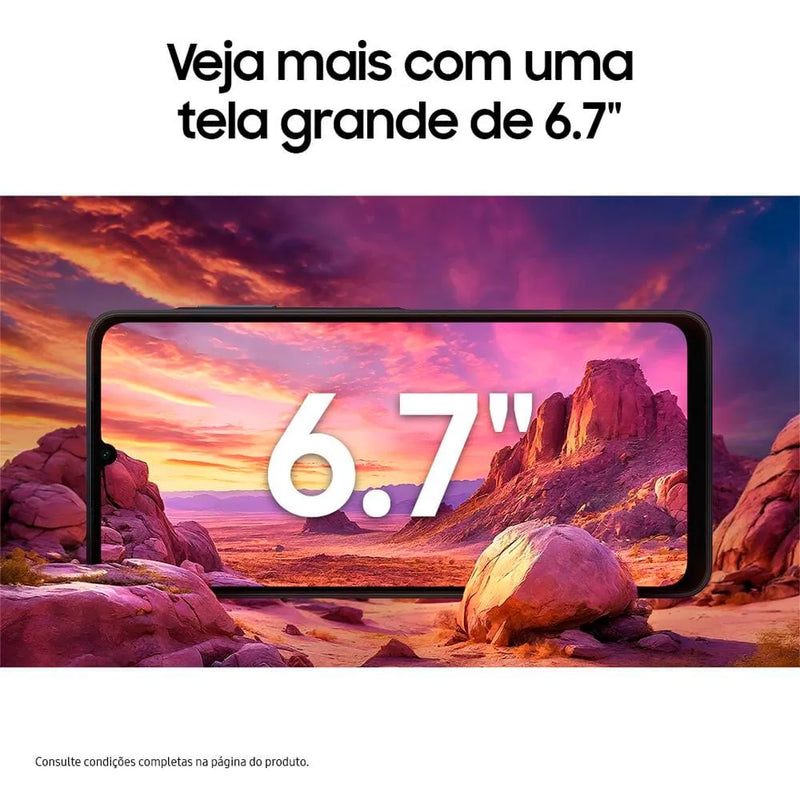 Smartphone Samsung Galaxy A06 Branco 4G 128GB 4GB RAM Tela 6,7" Processador Octa-Core, Câmera Traseira de 50MP e Selfie de 8MP