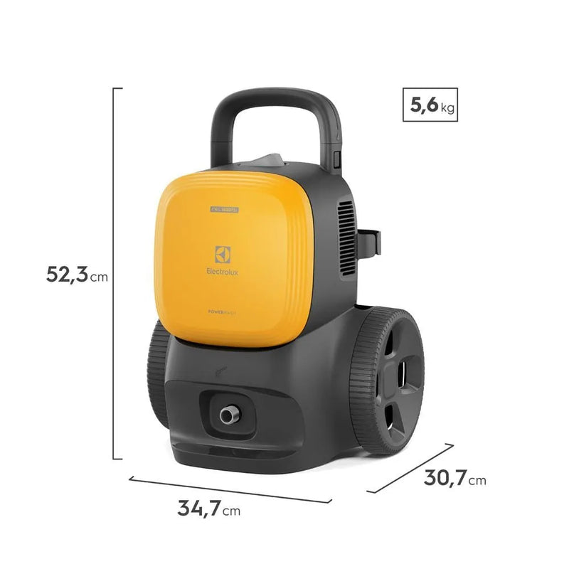 Lavadora de Alta Pressão Electrolux PowerWash 1400W com 1800PSI, Alça Retrátil, Engate Rápido, Bico Vario, Stop Total e Aplicador de Detergente 220V