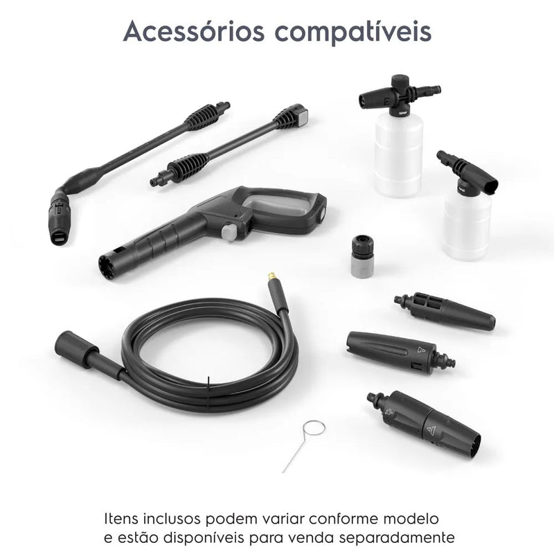 Lavadora de Alta Pressão Electrolux PowerWash 1400W com 1800PSI, Alça Retrátil, Engate Rápido, Bico Vario, Stop Total e Aplicador de Detergente 220V