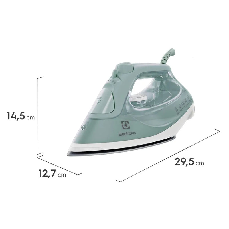 Ferro de Passar a Vapor e a Seco Electrolux Experience Care ESI51 com PowerVapour, Base Glissium, Spray de Água e Vapor Vertical – Verde Claro 110V