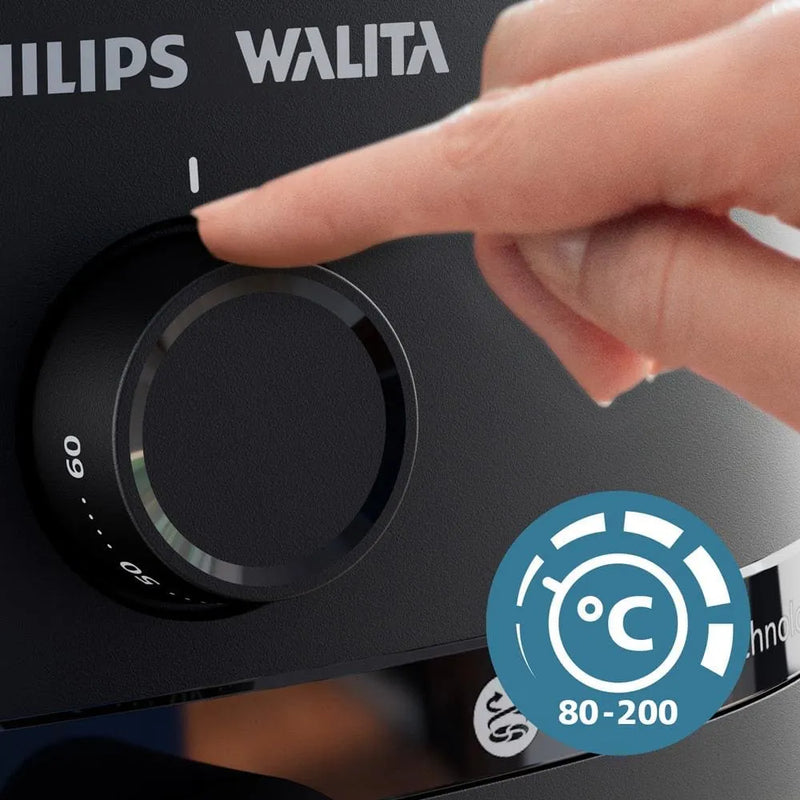 Fritadeira Elétrica Air Fryer Philips Walita Série 1000 XL NA130 Sem Óleo 1700W 6,2L – Preta 220V