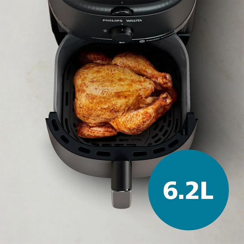 Fritadeira Elétrica Air Fryer Philips Walita Série 1000 XL NA130 Sem Óleo 1700W 6,2L – Preta 220V