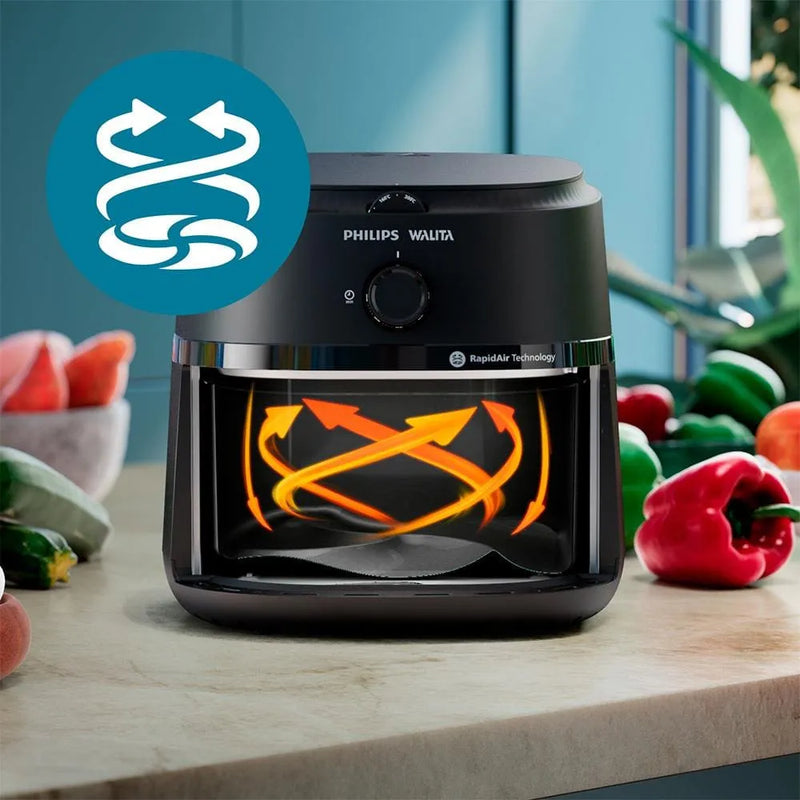 Fritadeira Elétrica Air Fryer Philips Walita Série 1000 XL NA130 Sem Óleo 1700W 6,2L – Preta 220V