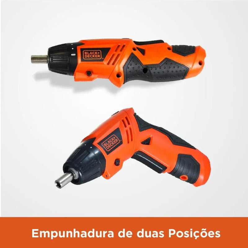 Parafusadeira a Bateria Black&Decker KC4815B Bivolt com Ponta Magnética e 15 Bits - 4.8v