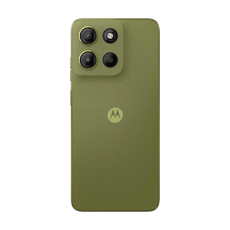 Smartphone Motorola Moto G15 Verde Vegan Leather com 256GB, 12GB RAM Boost, Tela 6.7”, Câmera principal 50 MP e Processador Octa-Core