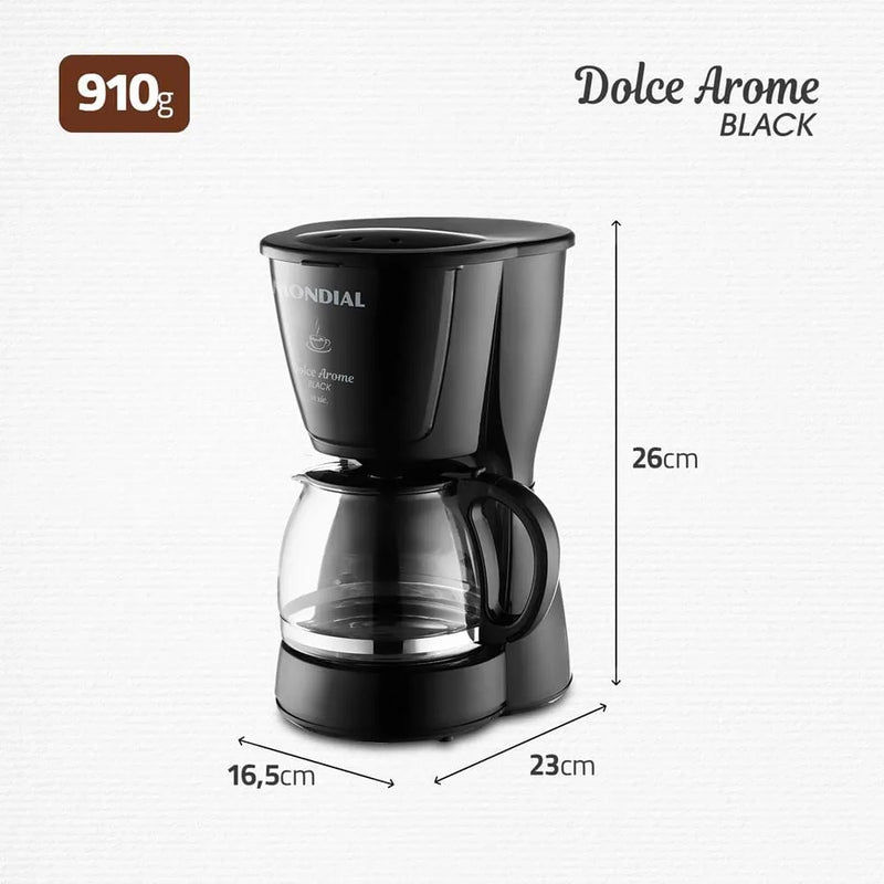 Cafeteira Elétrica Mondial Dolce Arome C-30 18 Xícaras – Preta 110V