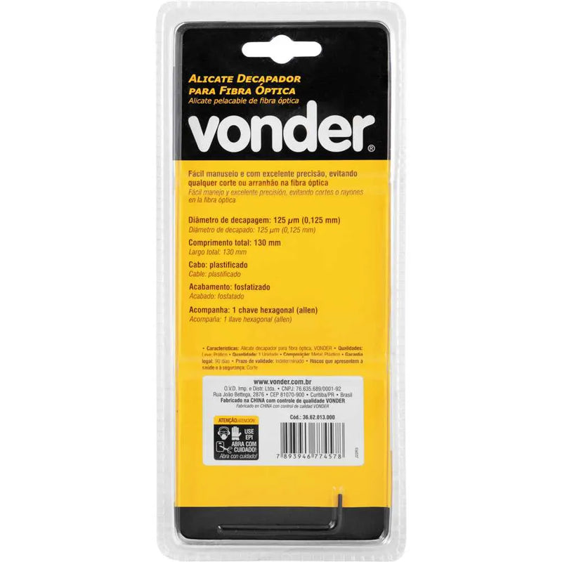Alicate Decapador para Fibra Óptica Vonder