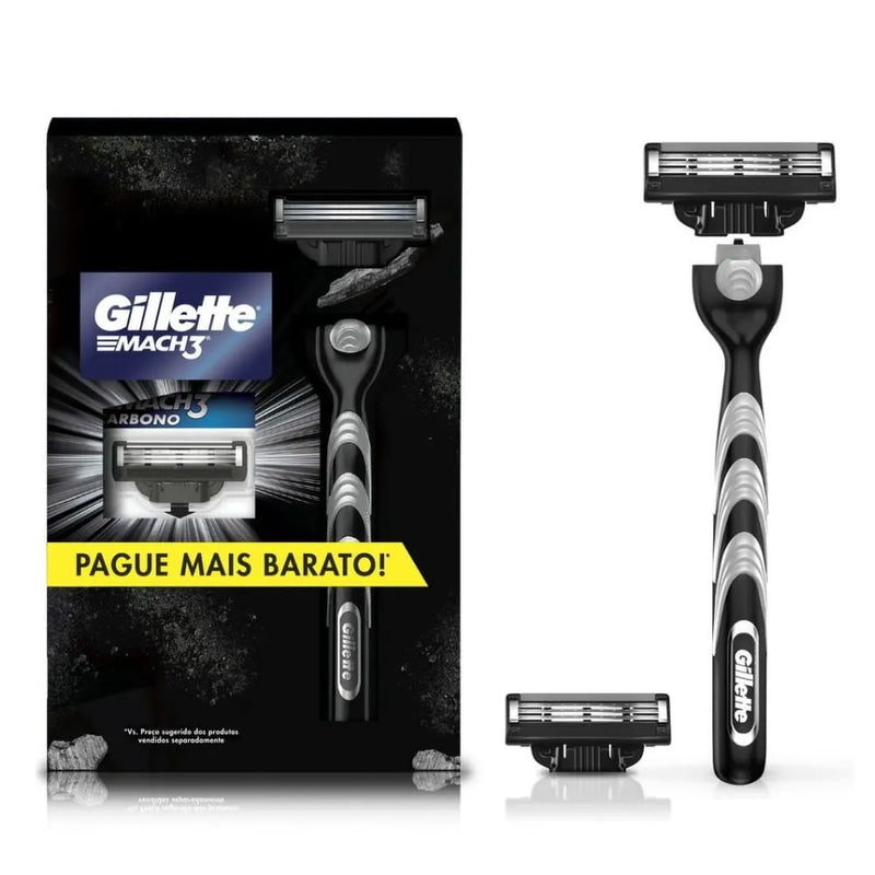 Aparelho de Barbear Gillette Mach3 Carbono 1 Unidade + 1 Carga