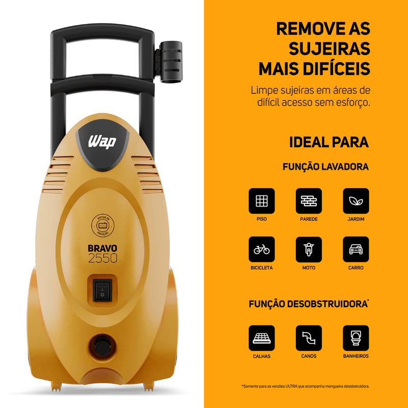Desobstruidora de Alta Pressão 1700W 1800PSI WAP Bravo Ultra 2550