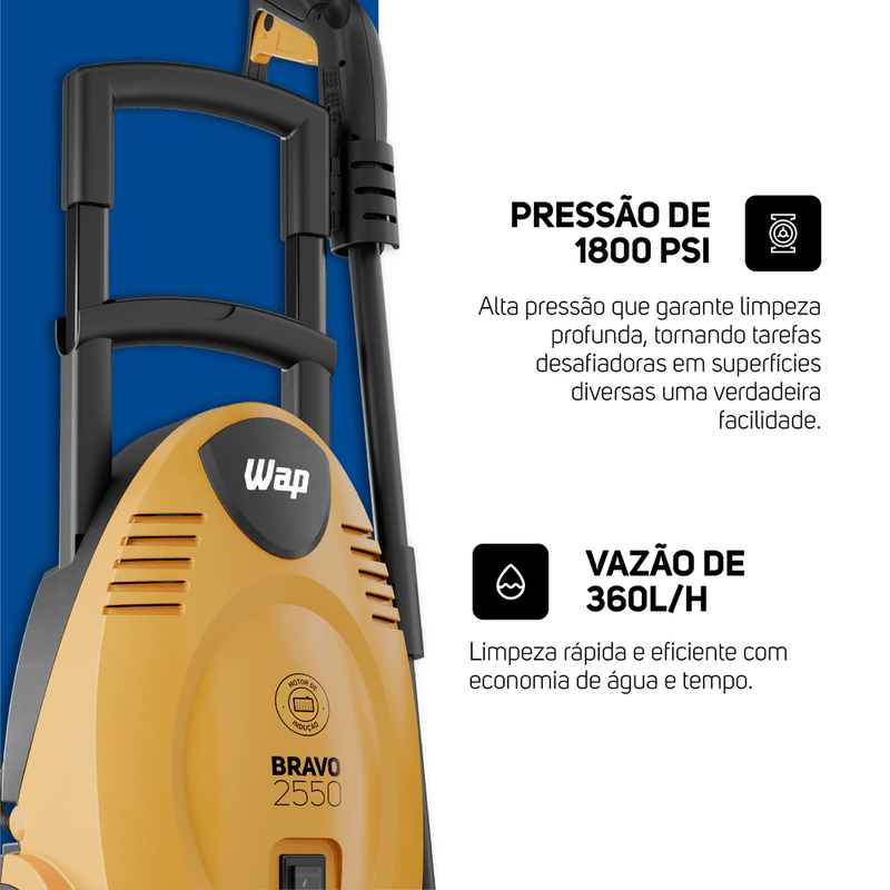 Desobstruidora de Alta Pressão 1700W 1800PSI WAP Bravo Ultra 2550