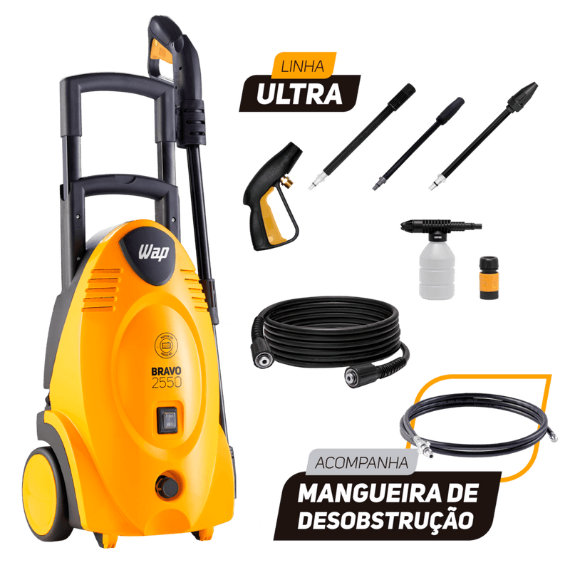 Desobstruidora de Alta Pressão 1700W 1800PSI WAP Bravo Ultra 2550