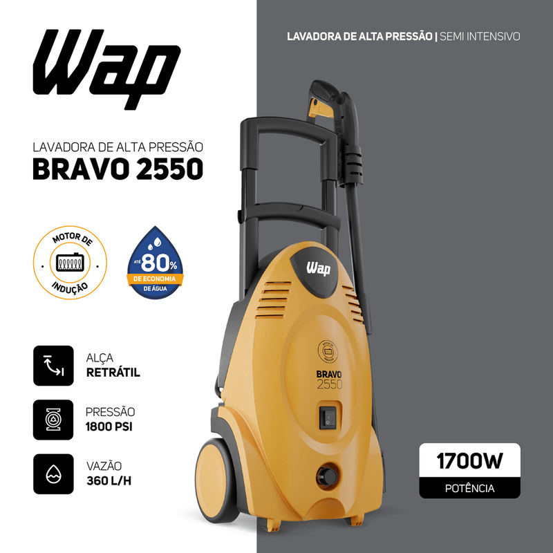 Desobstruidora de Alta Pressão 1700W 1800PSI WAP Bravo Ultra 2550