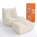 Kit Poltrona Design 1973 + Apoio para pés -Branco