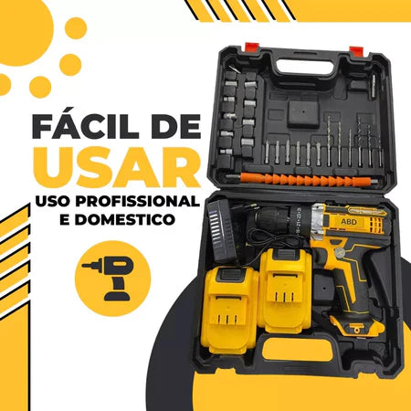 Parafusadeira Furadeira 48V 2 Baterias Com Maleta e Acessorios Completo