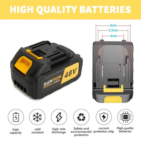 Esmerilhadeira 2 Bateria 48v Lixadeira Angular 4 polegadas Brushless 750W 2bateria De Lítio 10 lâminas de serra lixadeira bateria